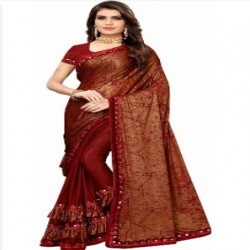 Designer ruffle saree