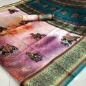 Digital print silk fabric saree thumb 9