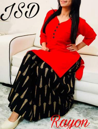 Exclusive Designer Rayon kurti plaza