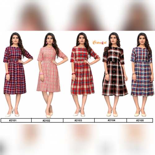 Fancy printed checks kurti