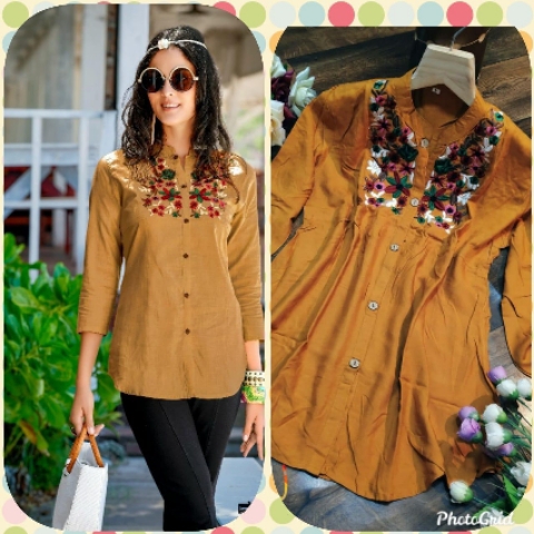 Heavy reyon embroidery work western top