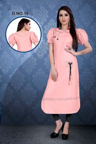 plain kurti with embroidery work