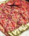 Printed linen saree with satin border  thumb 3