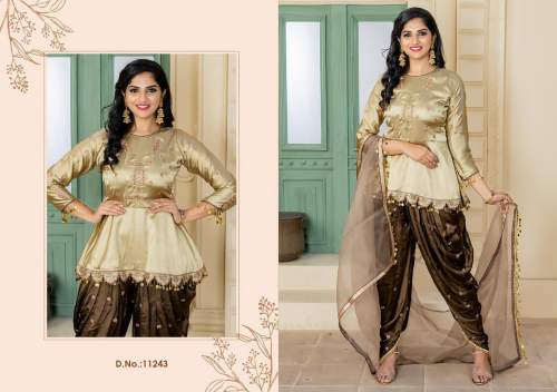 Semi stitched dhoti style suits -chahat fab vol 44