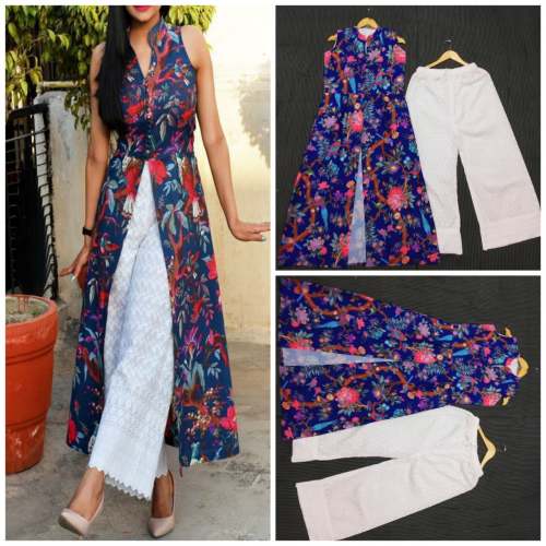 Slit kurti with palazzo 