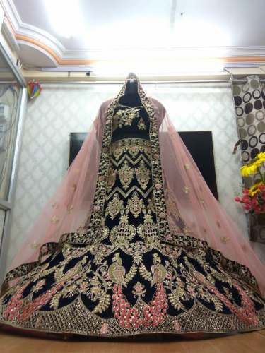 Velvet Designer embroidery lehenga choli