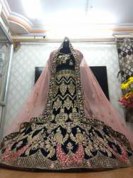Velvet Designer embroidery lehenga choli