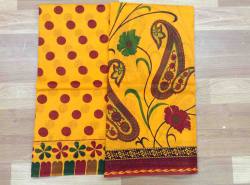Fancy Yellow Cotton saree