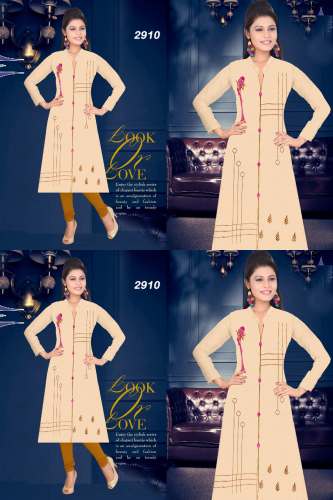 Designer Cream Kurti 2910