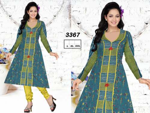 Fancy Green long Sleeve kurti 3367 by Vikrant Industries ValouR