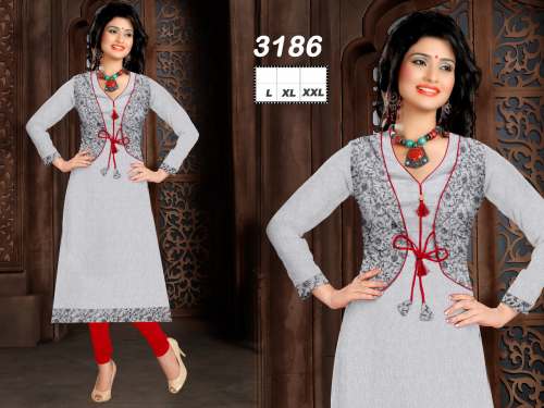 Stylish Grey Party wear Kurti 3186