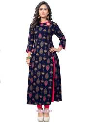 Blue Embroidered Kurtis