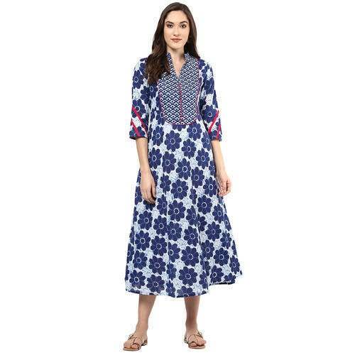  Designer Blue Printed Kurtis
