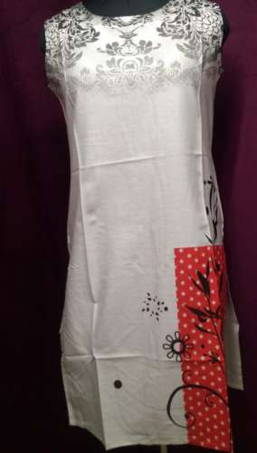 Designer white sleevless kurti