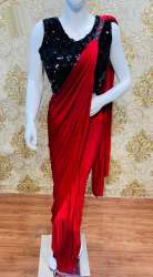 Plain silk saree with embroidery blouse 