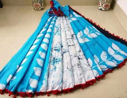 Bagru Hand Block Batik Saree by Mansi Printers