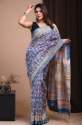 Block Printed Maheshwari Silk Saree