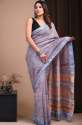 Block Printed Maheshwari Silk Saree thumb 4