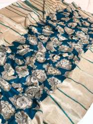 Beautiful Handloom Linen Chanderi Sarees