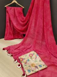 Designer Georgette Linen Pattern saree