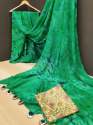Designer Georgette Linen Pattern saree thumb 3