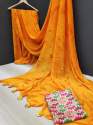 Designer Georgette Linen Pattern saree thumb 7