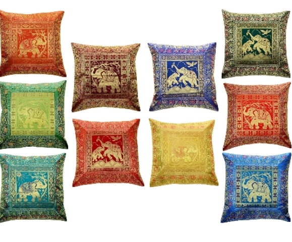 Brocade silk cushion cover