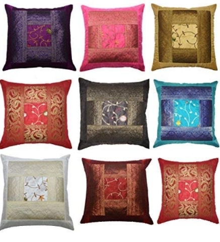 Cushion Cover Silk embroidery work 16 x 16 inches