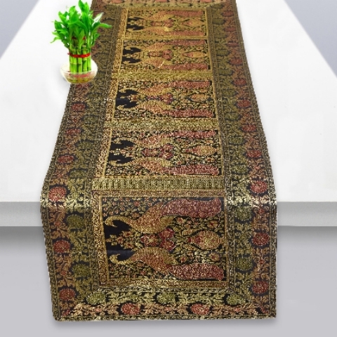 Table runner brocade silk 16 x 60 inches