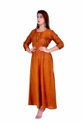 anarkali orange kurti