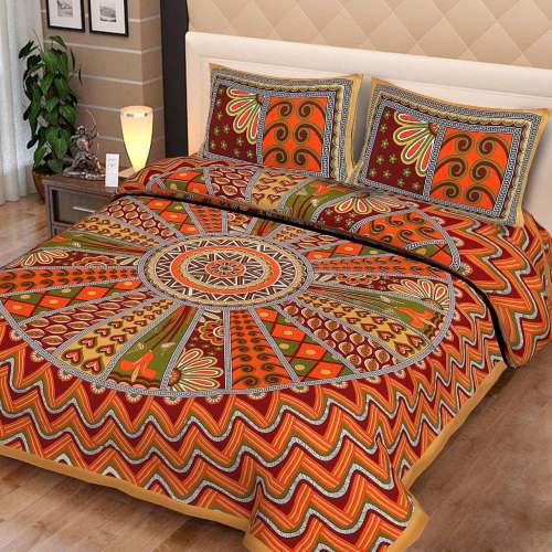 COTTON BED SHEET AND 2 PILLOW COVER 
