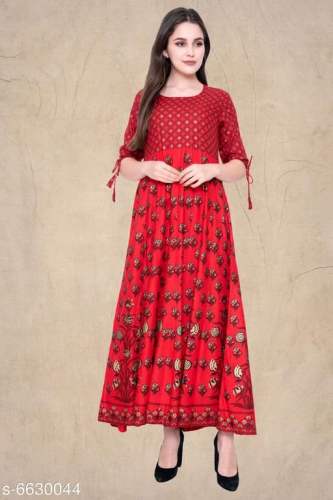 ops Women's Cotton Printed Anarkali Kurti﻿ by SBN New Lifestyle