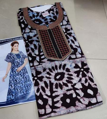 Women's Cotton Nighty Floral Print Free Size