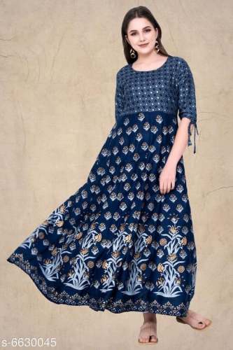 Women's Cotton Printed Anarkali Kurti﻿ by SBN New Lifestyle