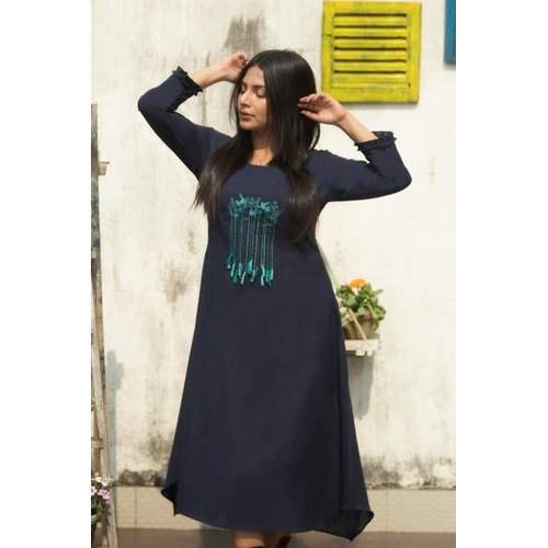 Casual Cotton Kurti With Embroidery