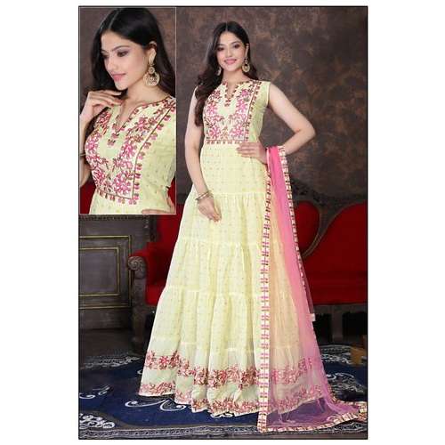 Stylish Floor Length Gown with Dupatta  by manthsha creation