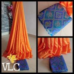 Party wear Plain Arani Silk saree