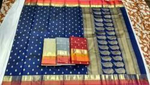 Designer Blue Gadwal Silk saree