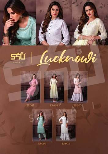 Straight Exclusive Lucknowi S4U Kurti  by Wefas Textile