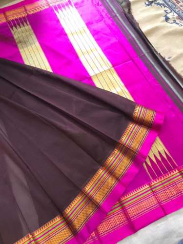 Brown ilkal Silk Cotton Saree by Online Ilkal Saree