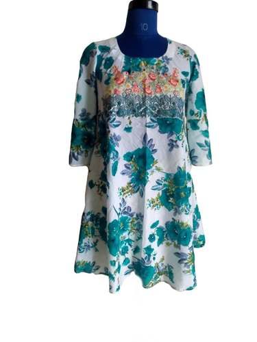 Long Printed Tunic Top  by NEEDLEPOINT