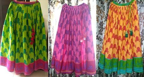 Pure Cotton Long Skirts  by NEEDLEPOINT