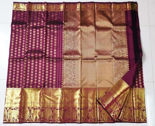Designer Bridal wear Pure Silk saree by Kanchipuram Rainbow Silk Sarees