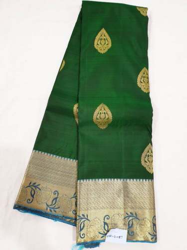 Multi Color Kanchipuram Party wear Silk saree by Kanchipuram Rainbow Silk Sarees