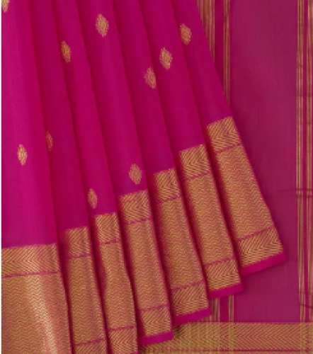 silk pink chiffon saree by Nalli