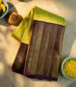 beautiful chic Pista wine Kanchipuram Silk Saree thumb 1