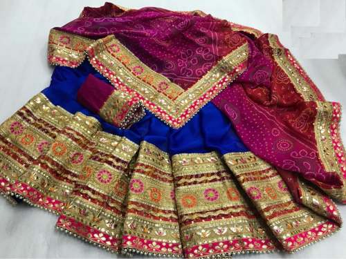 Designer half and half bandhani saree