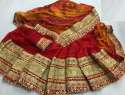 Designer half and half bandhani saree thumb 7