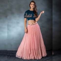 Fancy crop top with skirt
