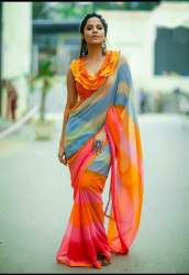 georgette saree with complete heavy digital print